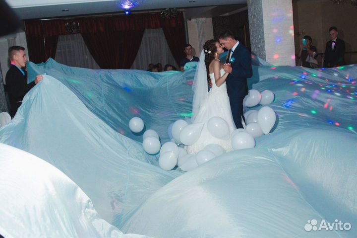 Ткань полиэстер нежно голубая