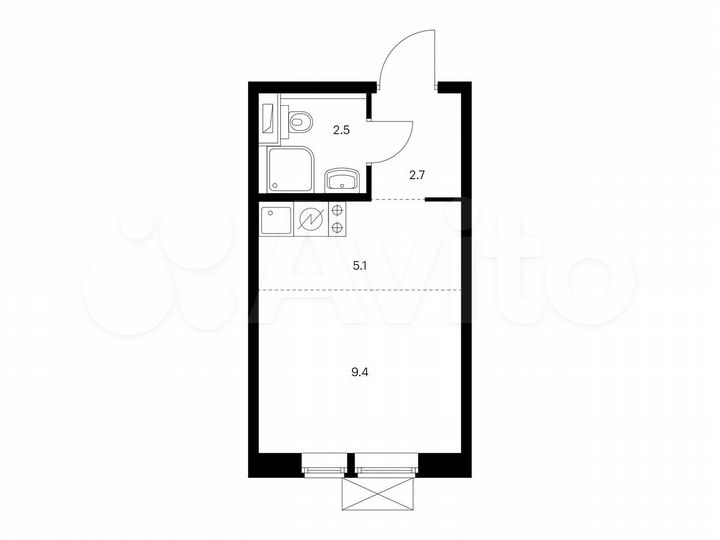 Квартира-студия, 19,7 м², 17/17 эт.