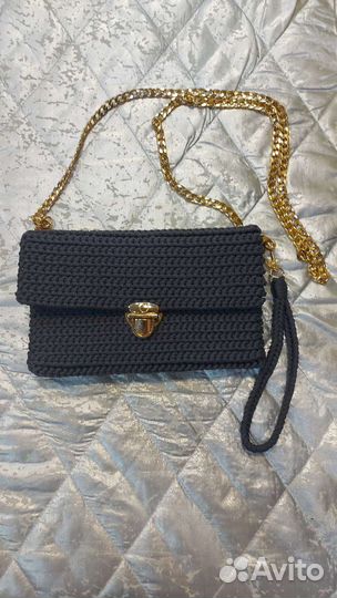 Cумка вязаная из шнура цвет какао