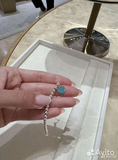 Браслет Tiffany Blue Heart Tag Bead Bracelet