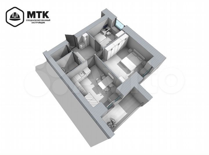 2-к. квартира, 50,5 м², 5/8 эт.