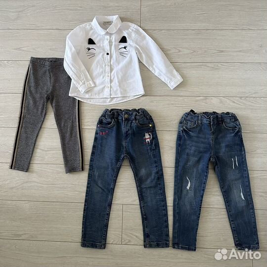 Джинсы и рубашка на девочку 104 см рост