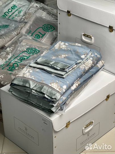 Постельное белье с одеялом тенсель евро