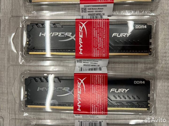 Kingston 16gb DDR4 dimm Hyperx Fury 3200Мгц