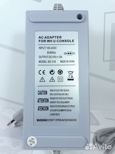 Блок питания 220V для Wii U Новый