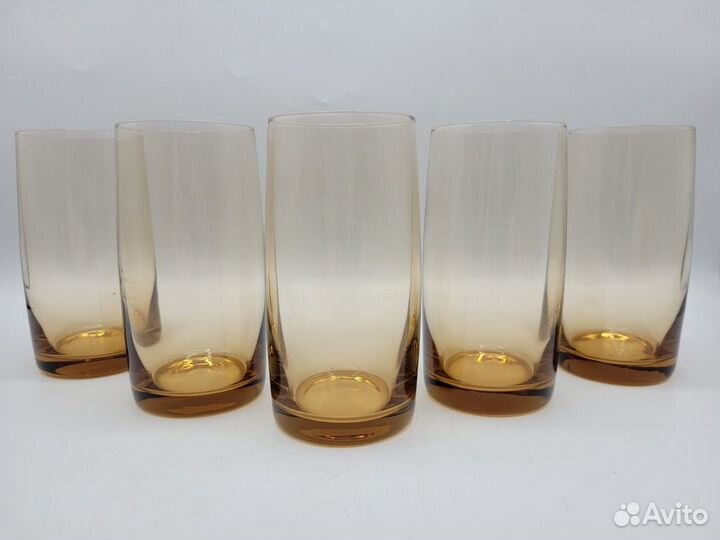 Стаканы цветное карамельное стекло набор 5 шт