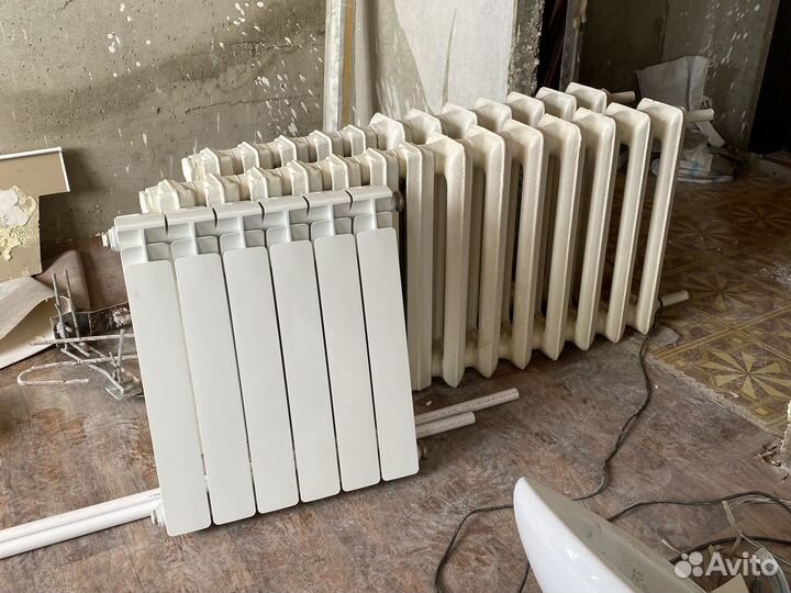 Батарея чугунная и rifar alpha 500 биметалл