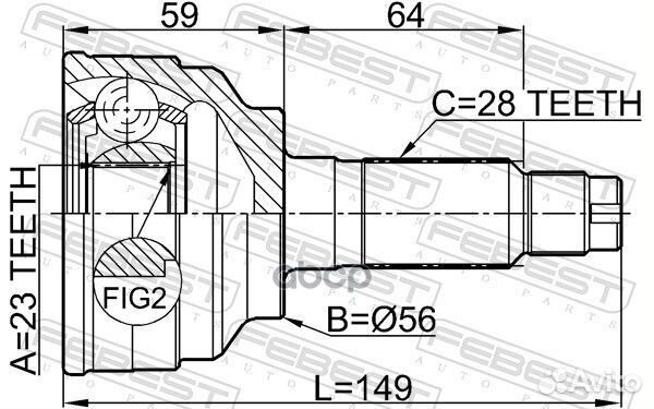 Шрус 0510-018 0510-018 Febest