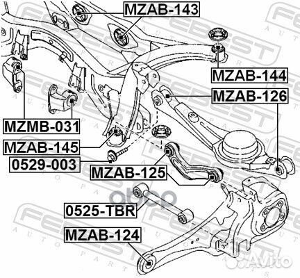 Сайлентблок mazda CX-9 -15 подушки дифференциала