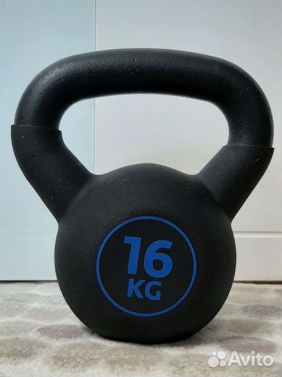 Гиря 16 кг чугунная обрезиненная Torneo