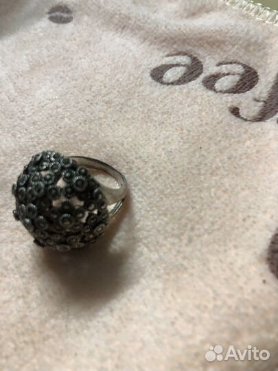 Кольцо серебро марказит