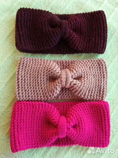 Повязка на голову вязаная