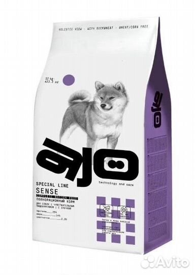 AJO Полнорационный сухой корм с гречкой для собак