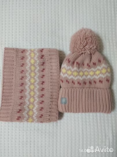 Шапка и снуд размер 52-54 зимние, подкладка флис