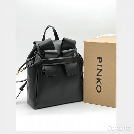 Новый кожаный рюкзак Pinko черный женский