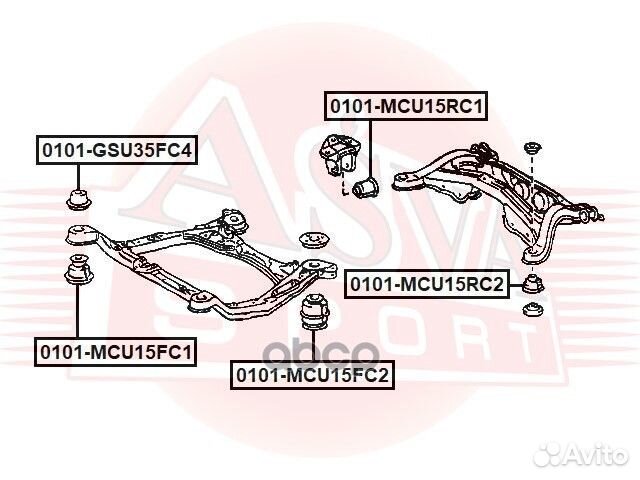 Сайлентблок подрамника 0101-MCU15FC2 asva