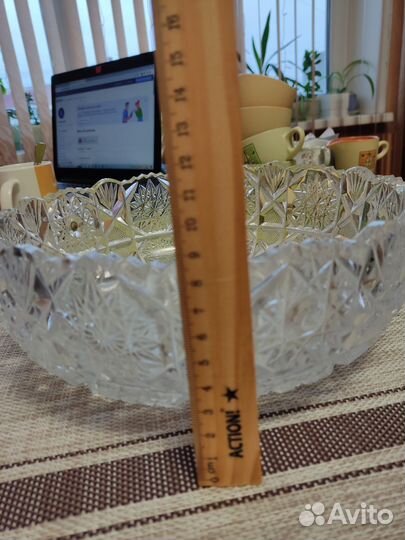 Шикарный большой салатник, хрусталь, эпоха СССР