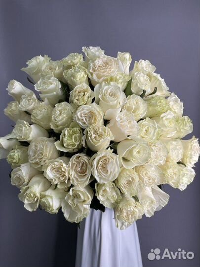 Цветы, белые розы, доставка