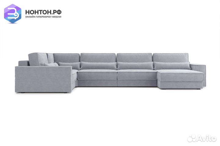 Диван п-образный тик-так Сохо серый