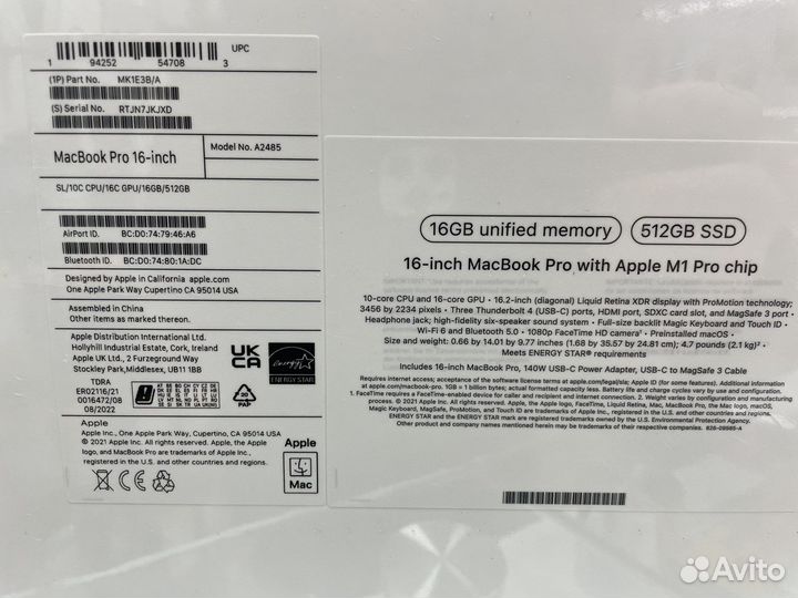 Macbook Pro 16 M1 16/512gb новый гарантия год