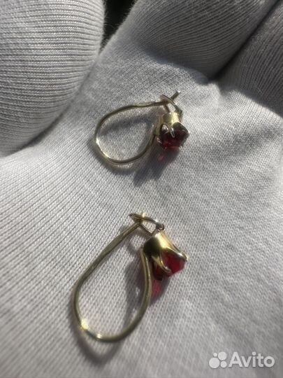 Серебряные серьги СССР 875 пробы