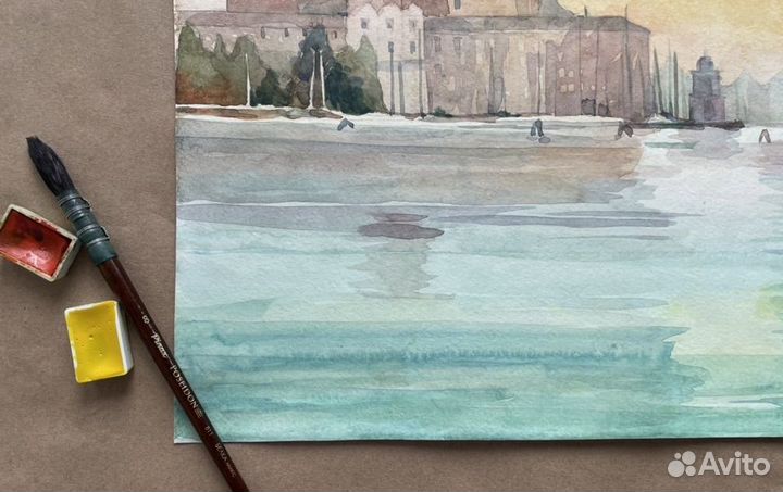 Картина акварелью Венеция