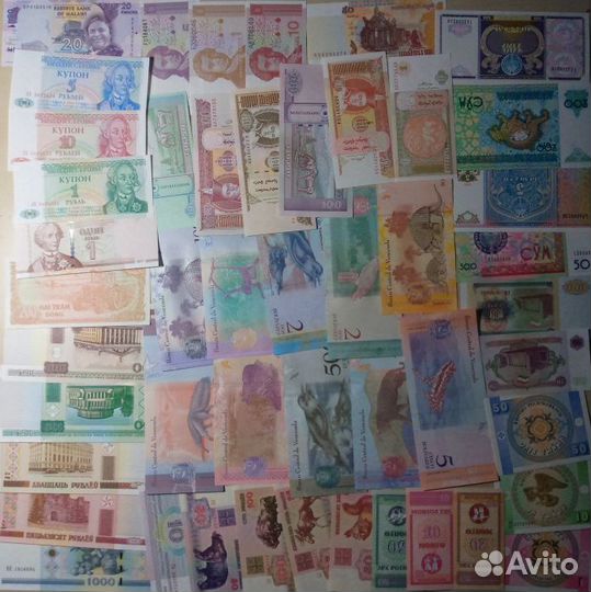 Коллекция: 96 иностранных банкнот (UNC), Разные