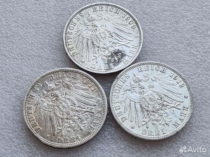 Коллекция серебряных монет Германии 1876-1912гг