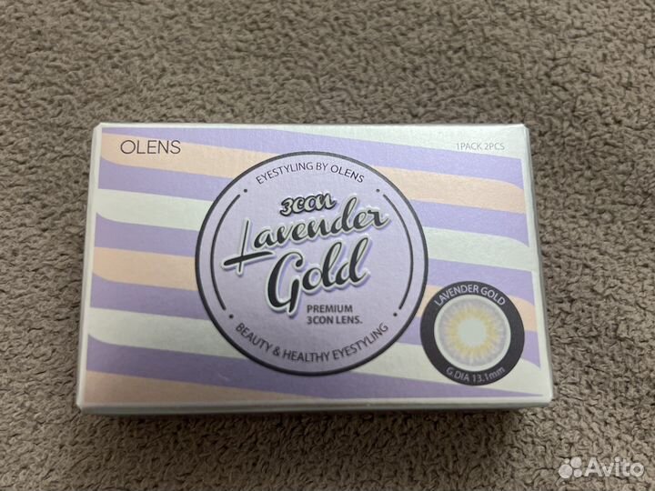 Корейские цветные линзы olens Lavender Gold -1,75