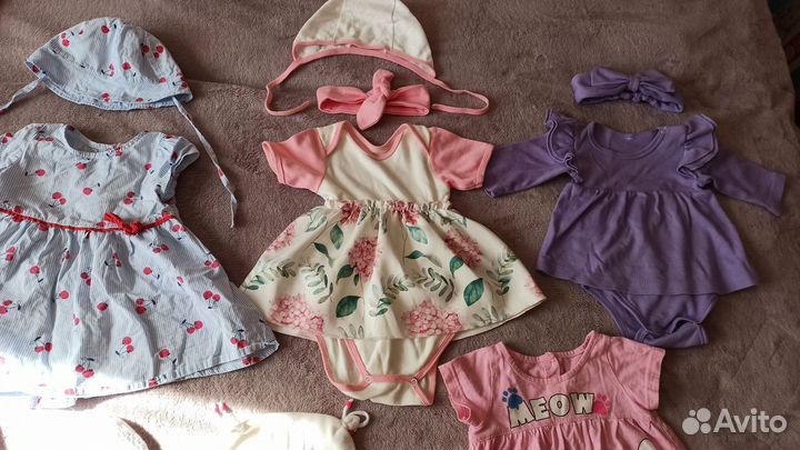 Платья на девочку 60-68р (4-6м)