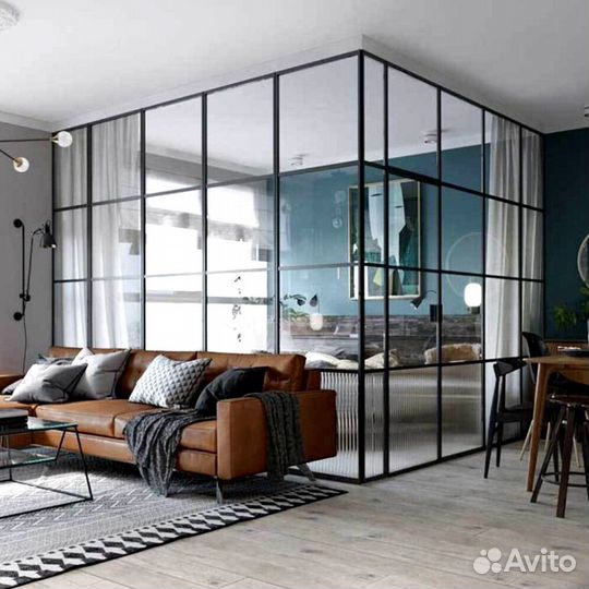 Перегородки лофт, перегородки из стекла