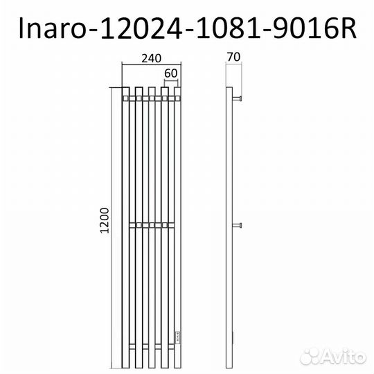 Полотенцесушитель электрический inaro профильный