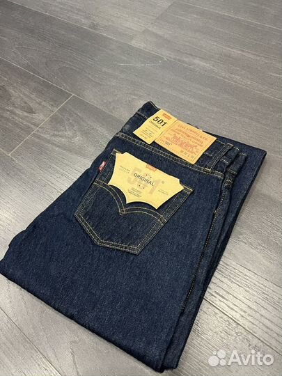 Джинсы из сырого денима Levis 501 новые