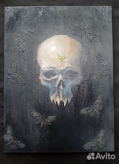 Картина маслом на холсте череп