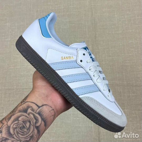 Adidas Samba Og White Blue Halo Powder Sky Blue