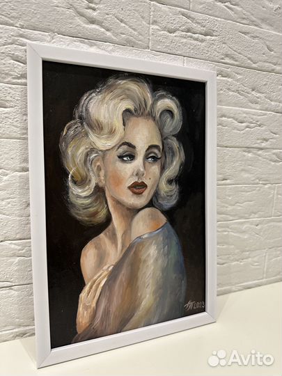 Мэрилин Монро картина маслом на оргалите 20/30