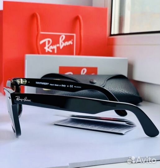 Очки ray ban wayfarer черные polaroid