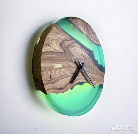 Часы из слэба карагача с LED подсветкой В наличии