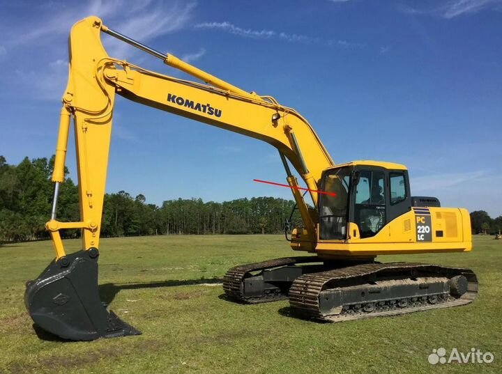 Стекло лобовое верхнее экскаватор Komatsu PC220