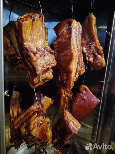 Домашняя колбаса копченая, грудинка, ребра, сар-ки