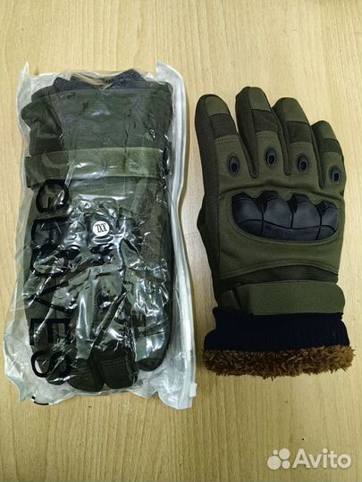 Перчатки олива зимние