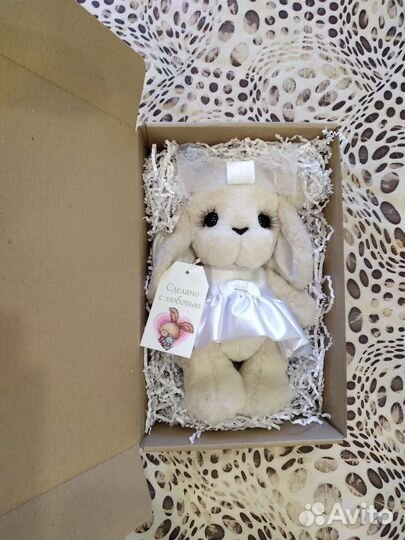 Мягкая игрушка зайка. Новая. Ручная работа