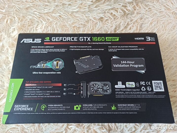 Видеокарта asus GeForce GTX 1660 super TUF Gaming