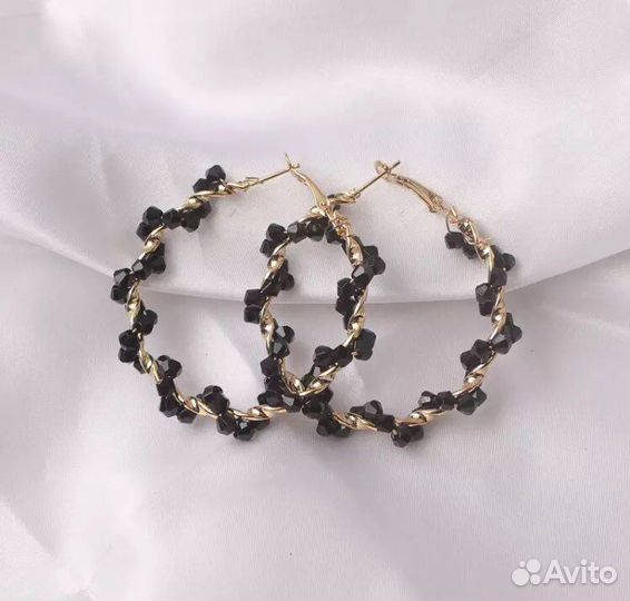 Серьги «Кольца» из бисера