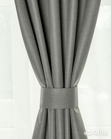 Шторы 100 блэкаут массимо пепельный пошив