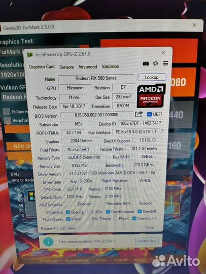 Rx 580 8gb msi gaming x