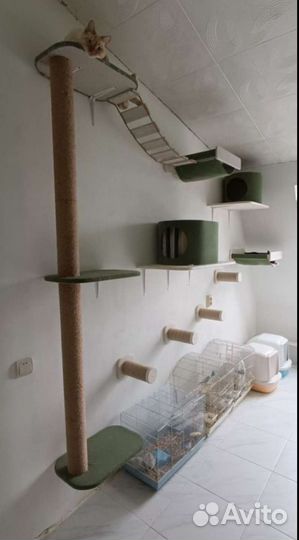 Настенные домики с когтеточками для кошек