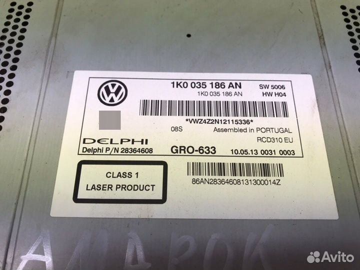 Магнитола Volkswagen Amarok 2014 г.в