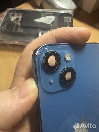 Корпус iPhone 13 синий, сост 6/10