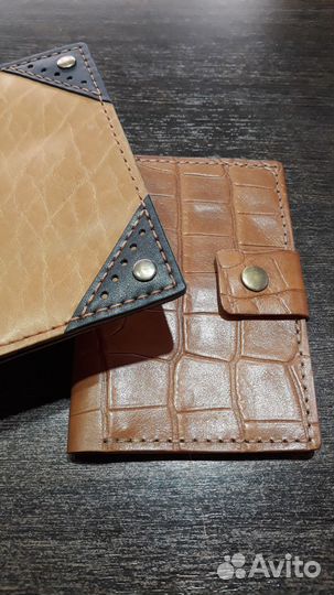 Обложка на паспорт и автодокументы натур. кожа